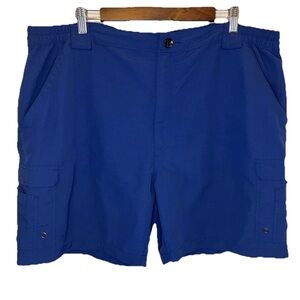 Reel Legends Cargo Fishing Shorts Men’s 2XL Blue Nylon Mesh Lined Outdoor EUC